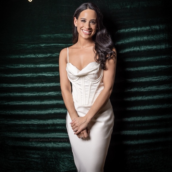 CHARMAINE IVORY CORSET MIDI DRESS - Picture 6 of 12